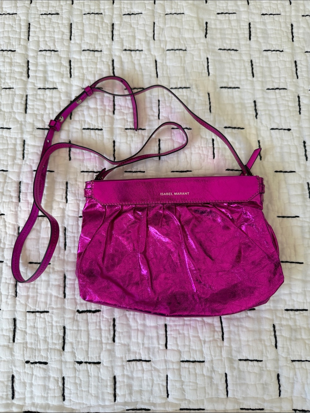Isabel Marant Metallic Fuchsia Crossbody Bag